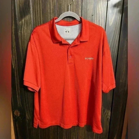 Columbia Omni-Shade PFG InnisFree Short Sleeve Polo Fishing Tee in Salmon - Picture 3 of 10